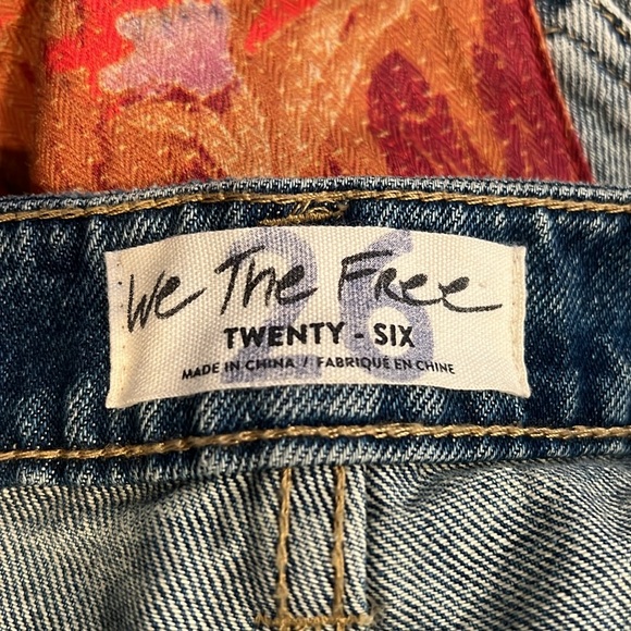 Free People We the Free Belladonna PatchJeans Women Denim Orange blossom size 26 - Picture 6 of 7